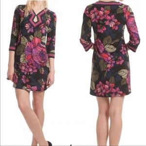 Trina Turk Womens Kaylan Multicolor Floral Half Sleeve Mini Shift Dress Size 4